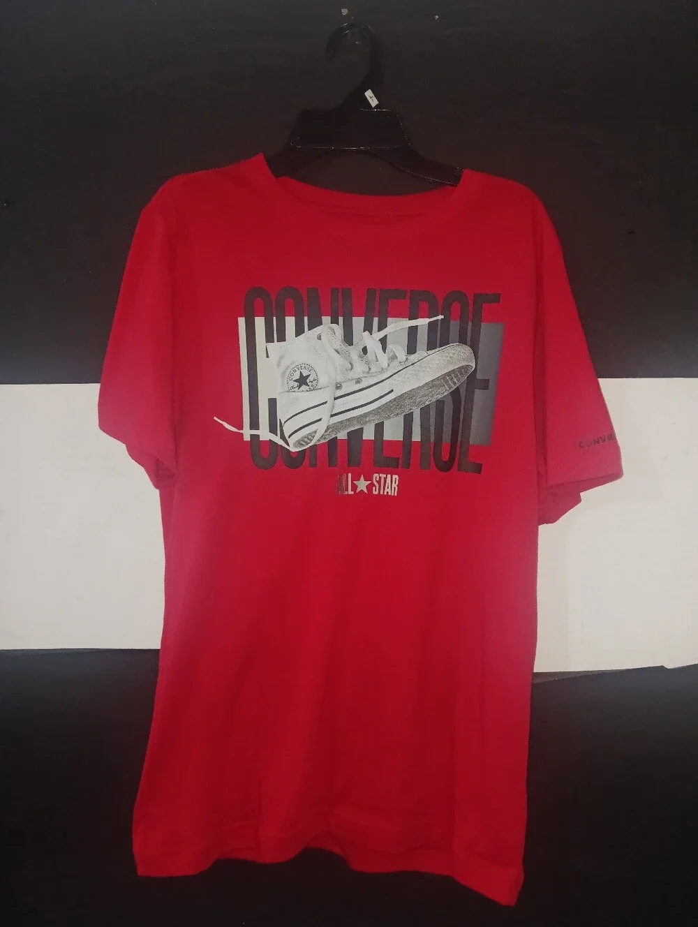 Converse Boy Sneakers Printed Red Shirt